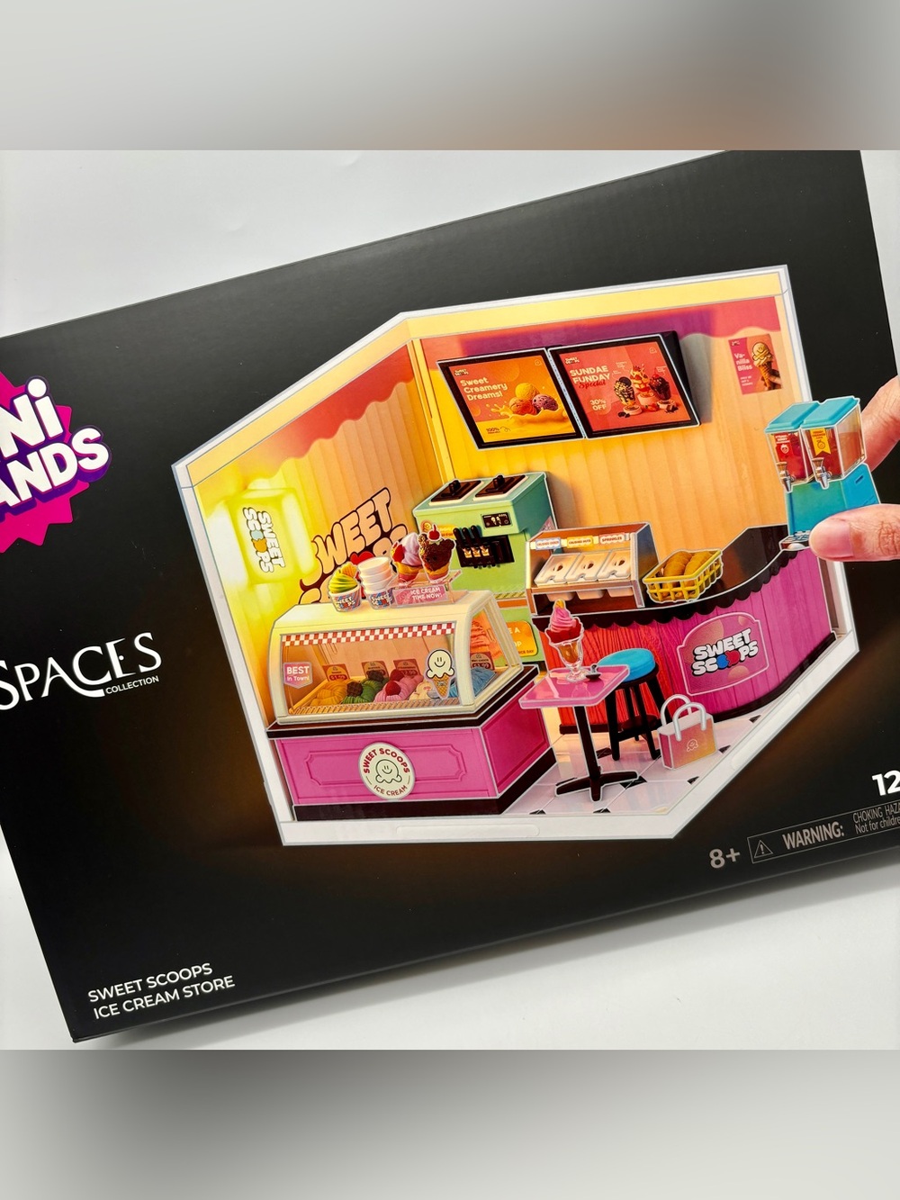 Mini Brands Spaces SWEET SCOOPS ICE CREAM Light Up Miniature Diorama Scene Zuru